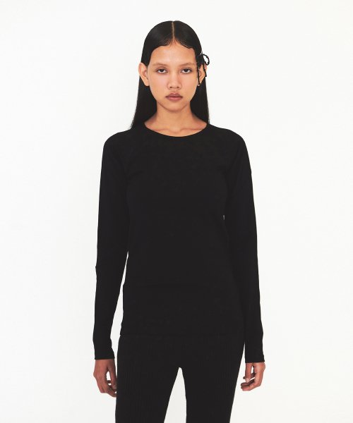 다이애그널() LACE RAGLAN TEE (black) 상품 이미지