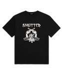 셔터(SHUTTER) ROSE PISTOL 오버핏 반팔 티셔츠 (SS005) 블랙