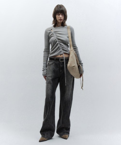 MUSINSA | INSILENCE WOMEN Divide Denim 3 BLACK 