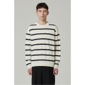 커스텀멜로우(CUSTOMELLOW) stripe crewneck sweater CWWAM24302IVX