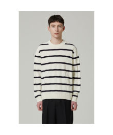 stripe crewneck sweater CWWAM24302IVX