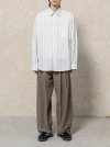 French Stripe Seersucker Shirts [White x Beige]