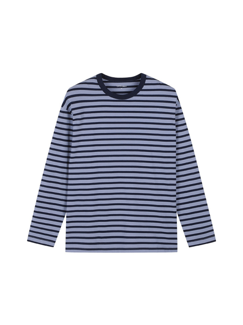 Heavy Cotton Oversized Striped Long-Sleeve Tee_MSE5TS1902