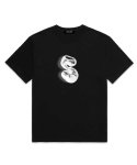 셔터(SHUTTER) S LOGO 오버핏 반팔 티셔츠 (SS011) 블랙