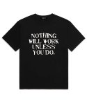 셔터(SHUTTER) NOTHING WILL WORKS 오버핏 반팔 티셔츠 (SS012) 블랙