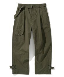 belted pants olive