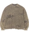 Pigment Dyeing Destroyed Knit Sweater - Charcoal