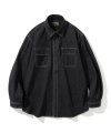 denim pocket shirt 9.5oz black washed