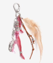 Signature Plume Key Ring in Pink