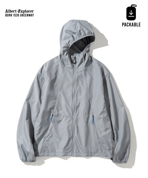 packable light wind jacket grey