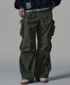 Nylon Big Pocket Parachute Pants -  Khaki