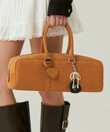 Suede Bowling Bag in Camel