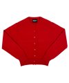 Soft Round Neck Knit Cardigan (Red)