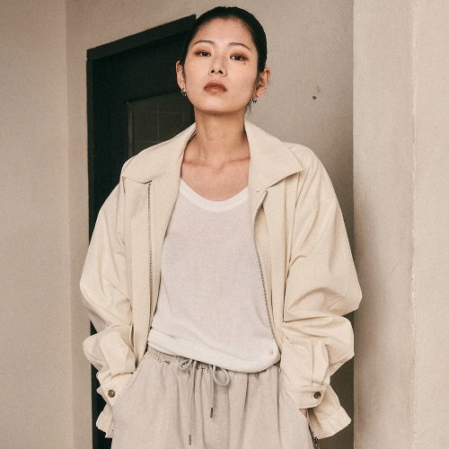 AR_Soft Cotton Collar Blouson jacket_IVORY