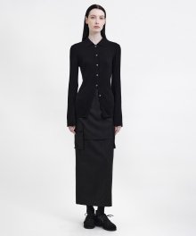 Long-Line Knit Shirt - Black