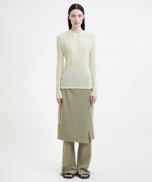 Hooded Knit Top - Lemon