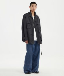 Panel Oversized Field Jacket - Charcoal Grey