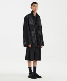 Panel Oversized Field Jacket - Black