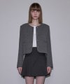 Tweed Wool Jacket [Charcoal]