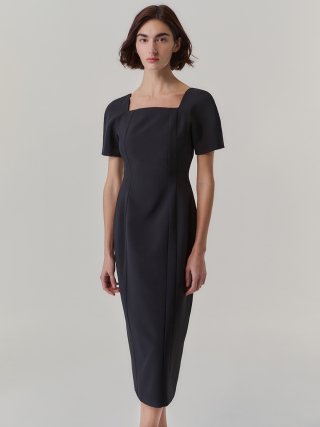 레티켓 스튜디오(LETQ STUDIO) 라인 드레스, 블랙