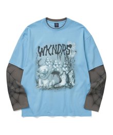 AIRBRUSHED LAYERED T-SHIRT (S.BLUE)