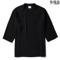 지이크(SIEG) 블랙 시어서커 라운드 반팔 티셔츠 (PEIBD8036)