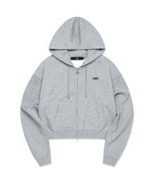 WM OG CROPPED ZIP-UP HOODIE heather gray