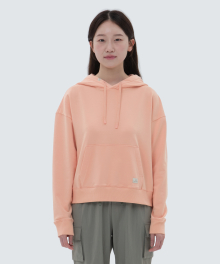 랜드 여성 세미 크롭 후드 티셔츠 Light Orange (S24SWFHD51)