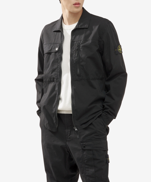 남성 수피마 코튼 오버셔츠 재킷 - 블랙 / 801510210V0029