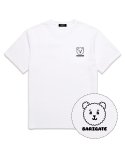 바리게이트(BARIGATE) Bear Logo 오버핏 반팔 티셔츠 (BS021) 화이트