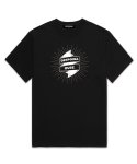 우즈(OUSE) String Logo 오버핏 반팔 티셔츠 (DS021) 블랙