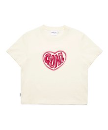 WOMENS HEART GONZ CROPPED T-SHIRT - IVORY