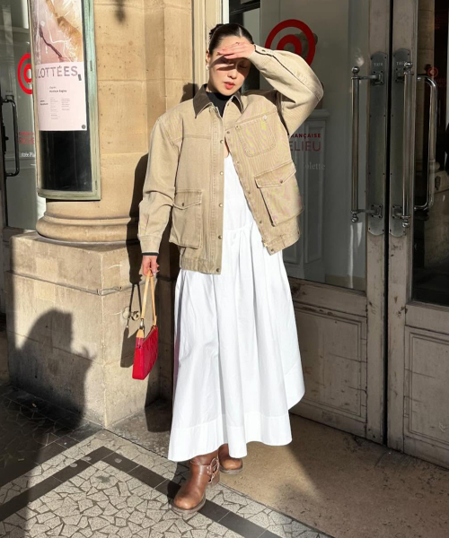 Джинсовая куртка утилити Beige AJ5XM20291