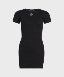 (W) 오가닉 코튼 1x1 립 티셔츠 드레스 블랙 ORGANIC COTTON 1X1 RIB T-SHIRT DRESS BLACK