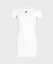 (W) 오가닉 코튼 1x1 립 티셔츠 드레스 화이트 ORGANIC COTTON 1X1 RIB T-SHIRT DRESS WHITE