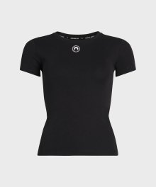 (W) 오가닉 코튼 1x1 립 티셔츠 블랙 ORGANIC COTTON 1X1 RIB T-SHIRT BLACK