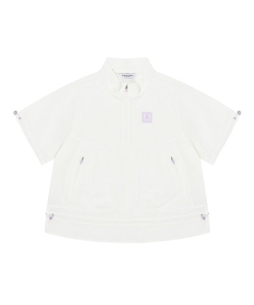 Свободный анорак C23M-JP006W с коротким рукавом (White)