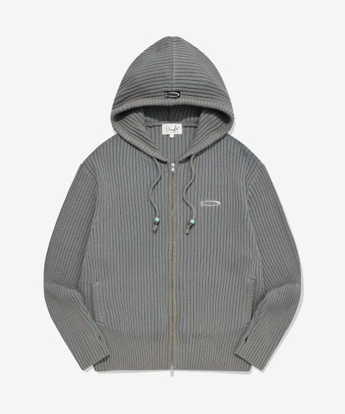 TCM stripe raglan fleece jacket (charcoal)