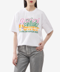 가니(GANNI) 여성 퓨처 헤비 저지 선 반소매 티셔츠 - 화이트 / T3790151