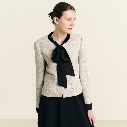 WD_Tweed ribbon tie jacket