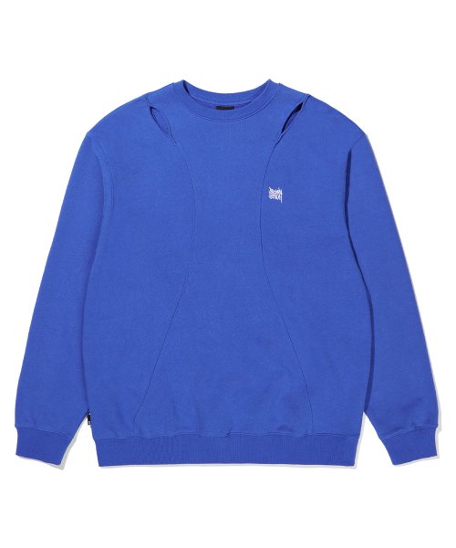 W LINE SHOULDER CREWNECK - BLUE