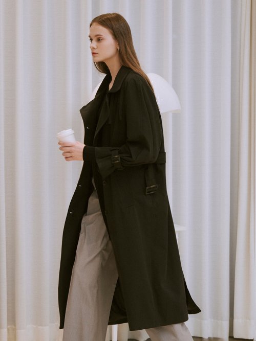 Oversize half double trench coat (2color)