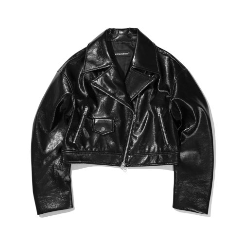 WOMEN ENAMEL JACKET BLACK