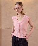 320쇼룸(320SHOWROOM) V-neck summer knit sleeveless vest cardigan Pink