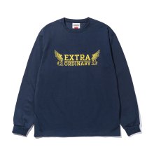 헤비코튼 WING LOGO PRINT LONG SLEEVE  NAVY