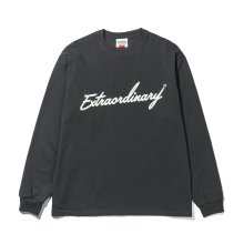 헤비코튼 EX LOGO PRINT LONG SLEEVE  CHARCOAL