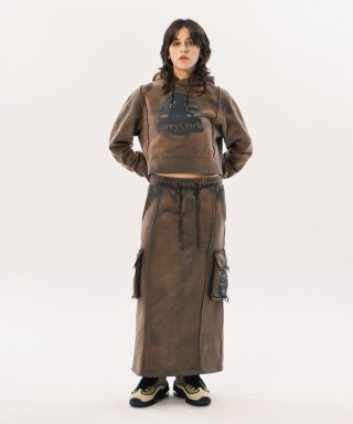 래리클락(LARRY CLARK) [WOMENS] PINTUCK POCKET LONG SKIRT WASHED CHARCOAL 상품 이미지