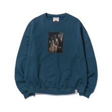 헤비코튼 CREEPY FAMILY DTP CREWNECK  D/GREEN