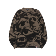 EYES PRINTING SWEATER  BEIGE