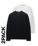 쿠어(COOR) 2PACK 컴팩트 코튼 롱 슬리브 티셔츠